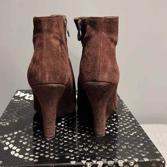Sam Edelman Wilma Dark‎ Brown Suede Leather Wedge Bootie. Size 6.5 - Picture 5 of 9
